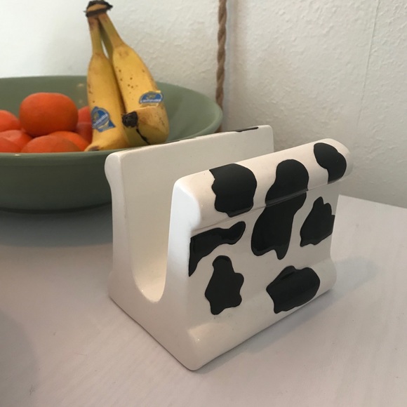 Cow Print Home Decor Napkin Holder Hand Painted - Picture 4 of 4